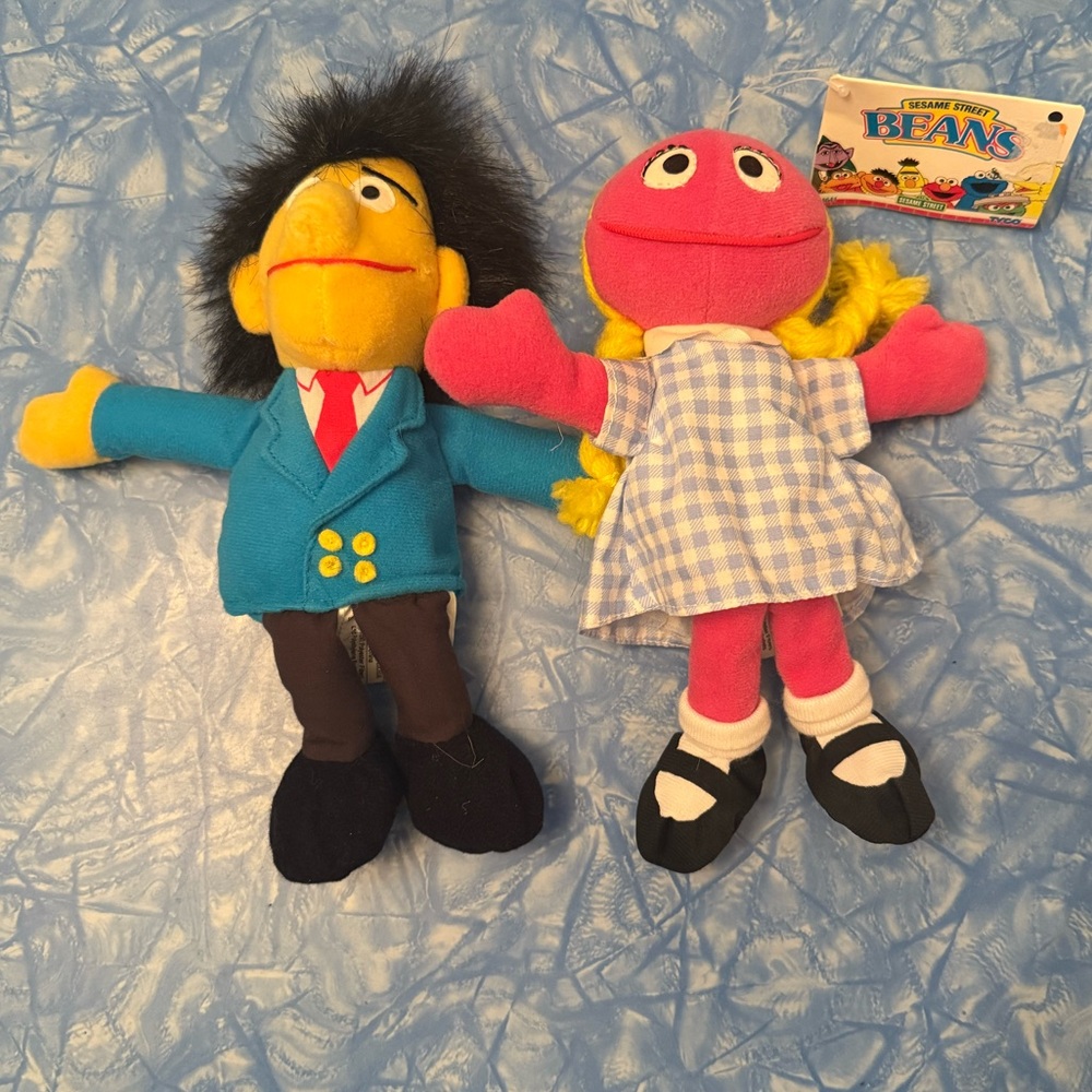 Sesame Street Guy Smiley and Betty Lou Plush Beanie